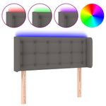 Casa si Gradina - Mobilier - Paturi si accesorii - Accesorii paturi - Tablie de pat cu LED, gri, 103x16x78/88 cm, piele ecologica - Infinity.ro