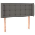 Casa si Gradina - Mobilier - Paturi si accesorii - Accesorii paturi - Tablie de pat cu LED, gri, 103x16x78/88 cm, piele ecologica - Infinity.ro