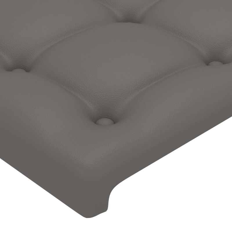 Casa si Gradina - Mobilier - Paturi si accesorii - Accesorii paturi - Tablie de pat cu LED, gri, 103x16x78/88 cm, piele ecologica - Infinity.ro