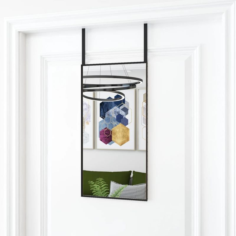 Casa si Gradina - Decoratiuni - Oglinzi - Oglinda pentru usa, negru, 30x60 cm, sticla si aluminiu - Infinity.ro