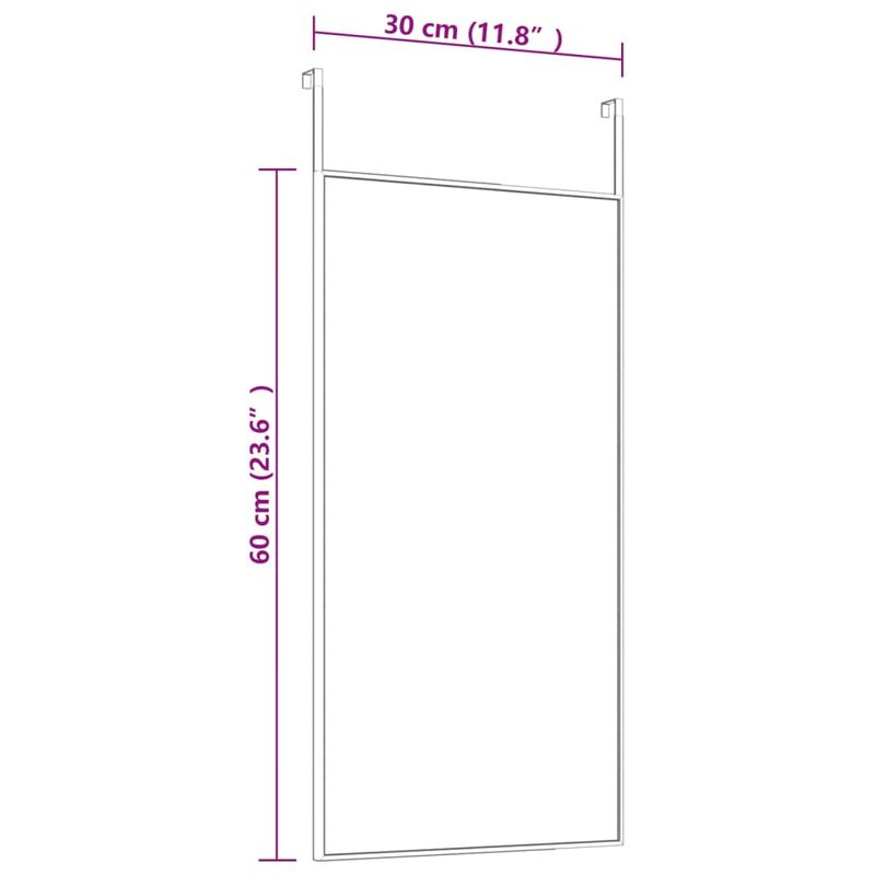 Casa si Gradina - Decoratiuni - Oglinzi - Oglinda pentru usa, negru, 30x60 cm, sticla si aluminiu - Infinity.ro