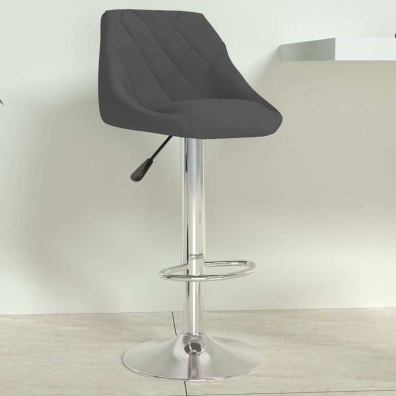 Casa si Gradina/Mobilier/Scaune si fotolii/Scaune - Scaun de bar, gri inchis, catifea - Infinity.ro