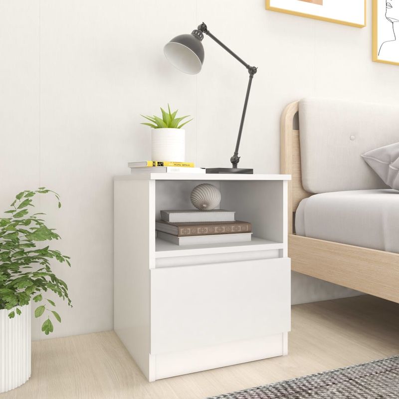 Casa si Gradina - Mobilier - Comode si corpuri - Noptiere - Noptiera, 2 buc., alb, 40x40x50 cm, PAL - Infinity.ro