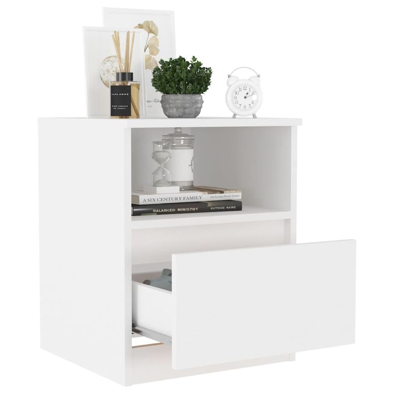 Casa si Gradina - Mobilier - Comode si corpuri - Noptiere - Noptiera, 2 buc., alb, 40x40x50 cm, PAL - Infinity.ro