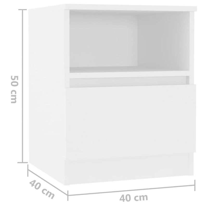 Casa si Gradina - Mobilier - Comode si corpuri - Noptiere - Noptiera, 2 buc., alb, 40x40x50 cm, PAL - Infinity.ro