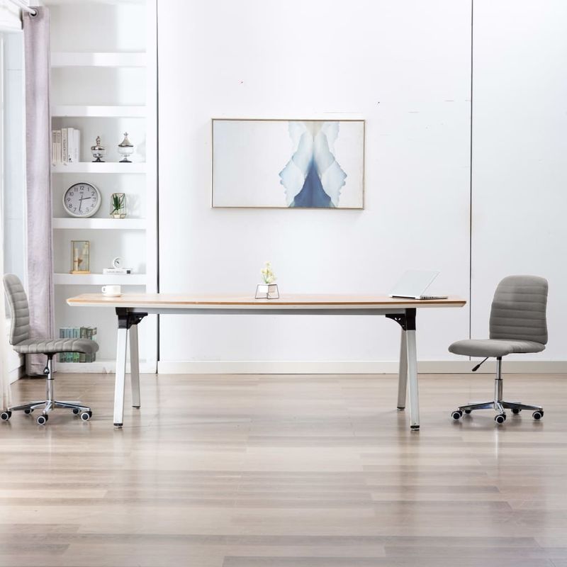 Casa si Gradina - Mobilier - Scaune si fotolii - Scaune - Scaune de bucatarie, 2 buc., gri deschis, material textil - Infinity.ro