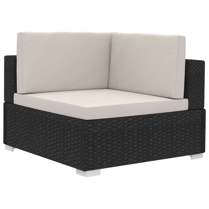Casa si Gradina - Gradina si terasa - Mobilier exterior - Seturi mobila gradina - Set mobilier de gradina cu perne, 3 piese, negru, poliratan - Infinity.ro