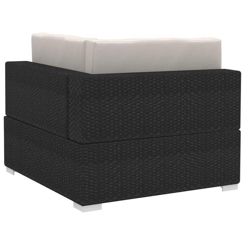 Casa si Gradina - Gradina si terasa - Mobilier exterior - Seturi mobila gradina - Set mobilier de gradina cu perne, 3 piese, negru, poliratan - Infinity.ro
