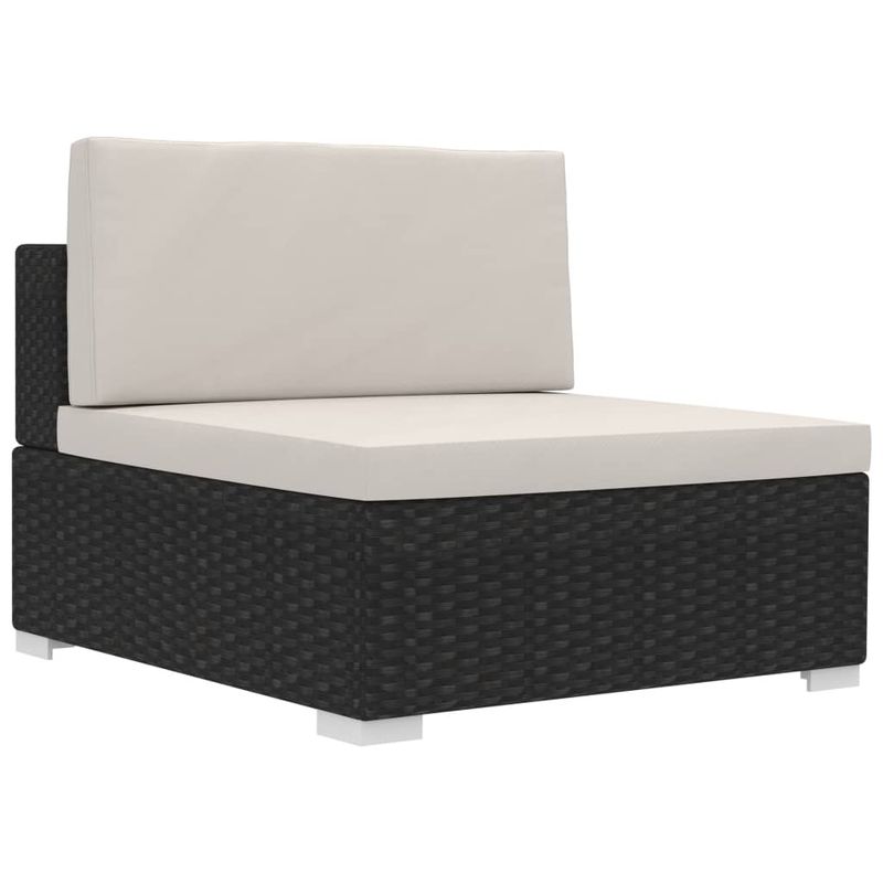 Casa si Gradina - Gradina si terasa - Mobilier exterior - Seturi mobila gradina - Set mobilier de gradina cu perne, 3 piese, negru, poliratan - Infinity.ro