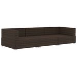 Casa si Gradina - Gradina si terasa - Mobilier exterior - Seturi mobila gradina - Set mobilier de gradina cu perne, 3 piese, maro, poliratan - Infinity.ro