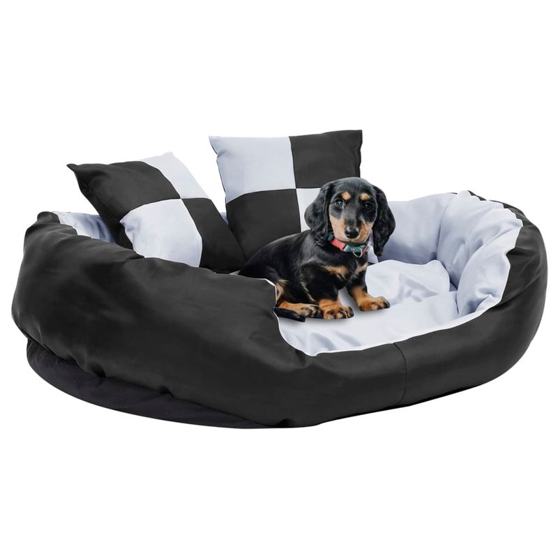 Petshop - Accesorii petshop - Culcusuri si custi - Culcusuri si saltele - Perna reversibila si lavabila caini, gri si negru, 85x70x20 cm - Infinity.ro