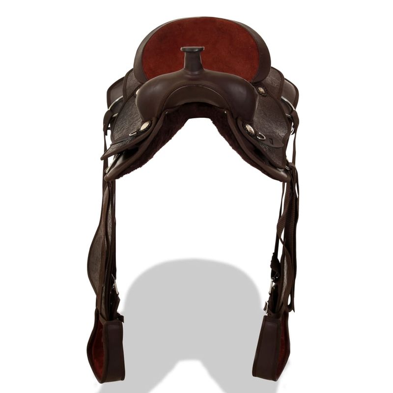 Sport si Outdoor - Accesorii si echipamente sportive - Echitatie - Sa Western, capastru & pieptar, piele naturala, 16", maro - Infinity.ro
