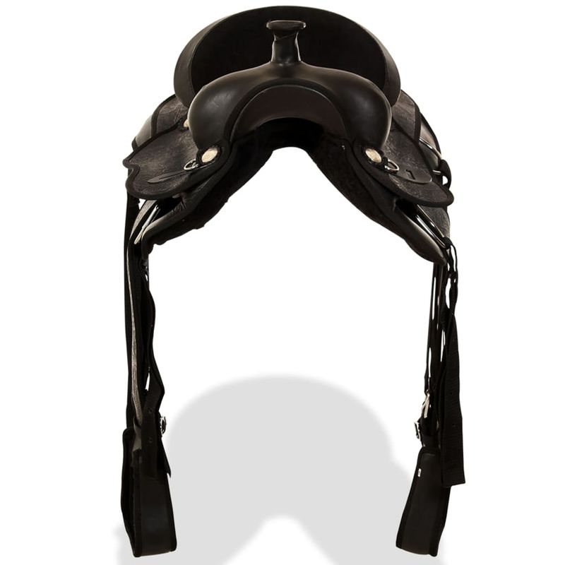 Sport si Outdoor - Accesorii si echipamente sportive - Echitatie - Sa Western, capastru & pieptar, piele naturala, 16", negru - Infinity.ro