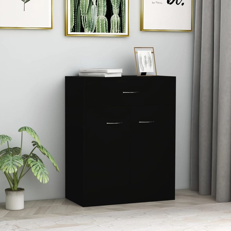 Casa si Gradina - Mobilier - Comode si corpuri - Comode - Servanta, negru, 60x30x75 cm, PAL - Infinity.ro