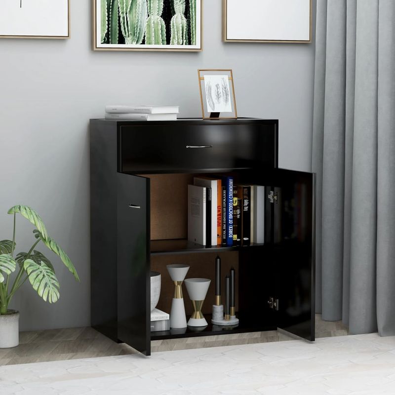 Casa si Gradina - Mobilier - Comode si corpuri - Comode - Servanta, negru, 60x30x75 cm, PAL - Infinity.ro