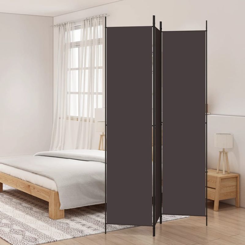 Casa si Gradina - Decoratiuni - Pereti despartitori si paravane - Paravan de camera cu 3 panouri, maro, 150x220 cm, textil - Infinity.ro