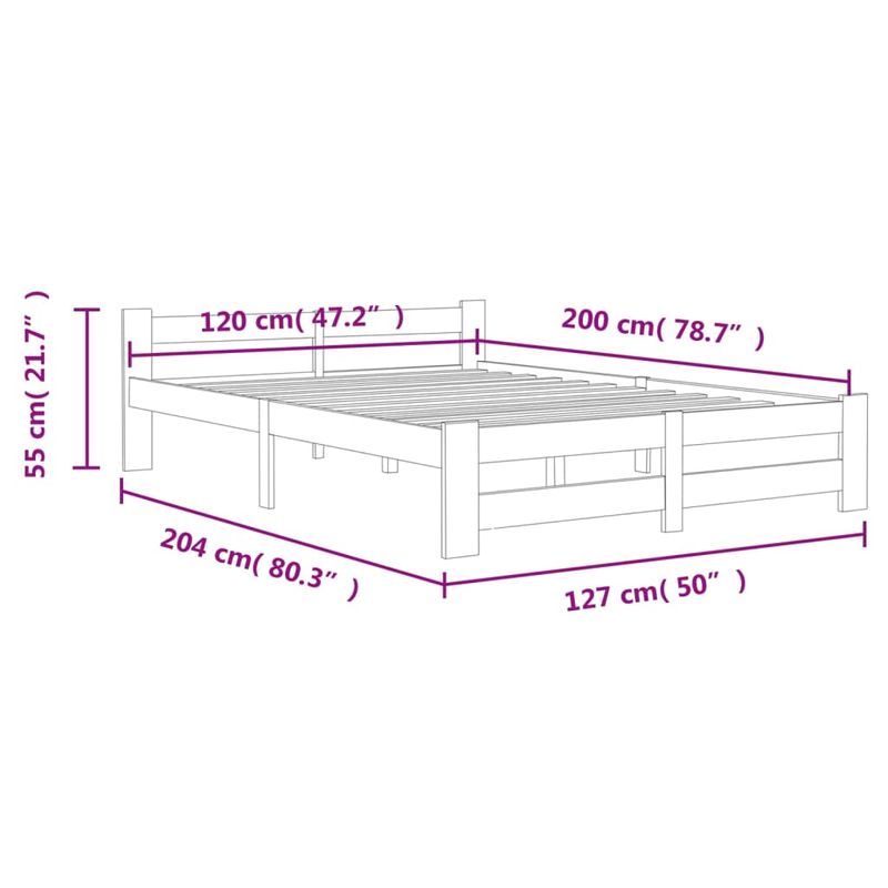 Casa si Gradina - Mobilier - Paturi si accesorii - Paturi - Cadru de pat, alb, 120 x 200 cm, lemn masiv de pin - Infinity.ro