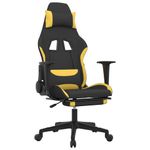 PC, gaming si accesorii - Gaming - Accesorii gaming - Scaune gaming - Scaun de gaming cu masaj/suport picioare, negru/galben, textil - Infinity.ro