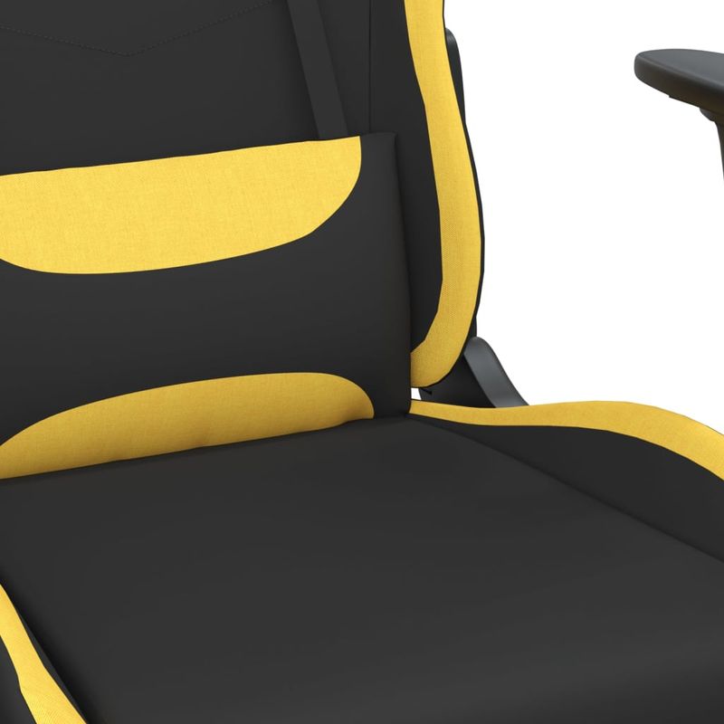 PC, gaming si accesorii - Gaming - Accesorii gaming - Scaune gaming - Scaun de gaming cu masaj/suport picioare, negru/galben, textil - Infinity.ro