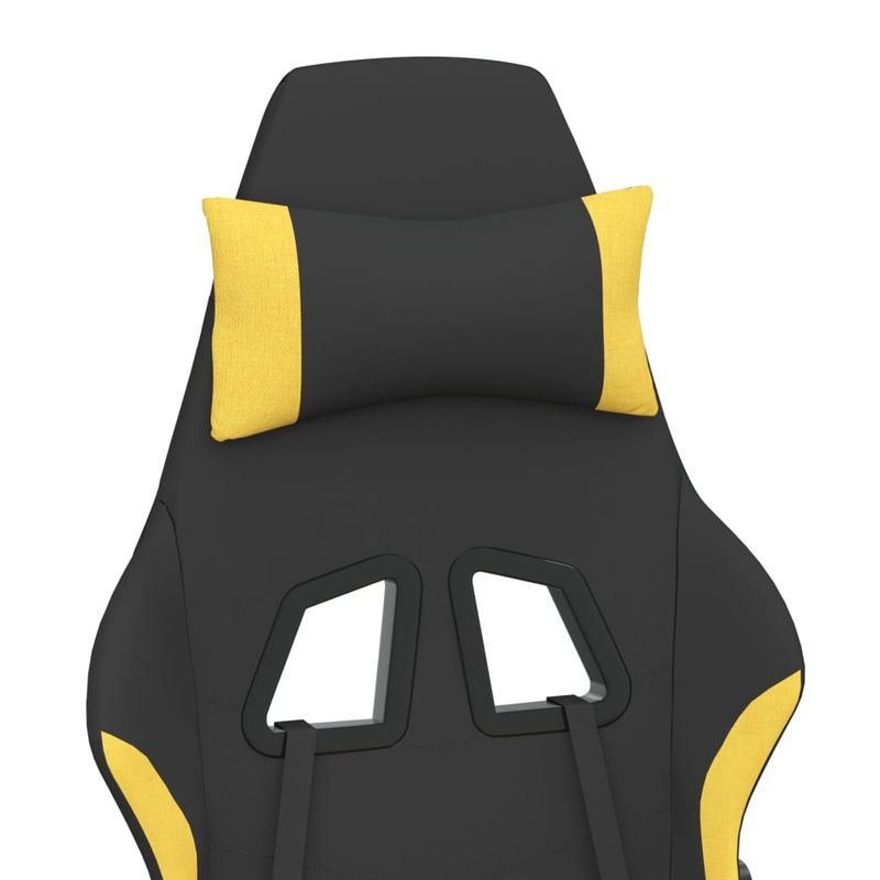PC, gaming si accesorii - Gaming - Accesorii gaming - Scaune gaming - Scaun de gaming cu masaj/suport picioare, negru/galben, textil - Infinity.ro