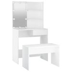 Casa si Gradina - Mobilier - Comode si corpuri - Masute de toaleta - Set masuta de toaleta cu LED, alb, lemn prelucrat - Infinity.ro