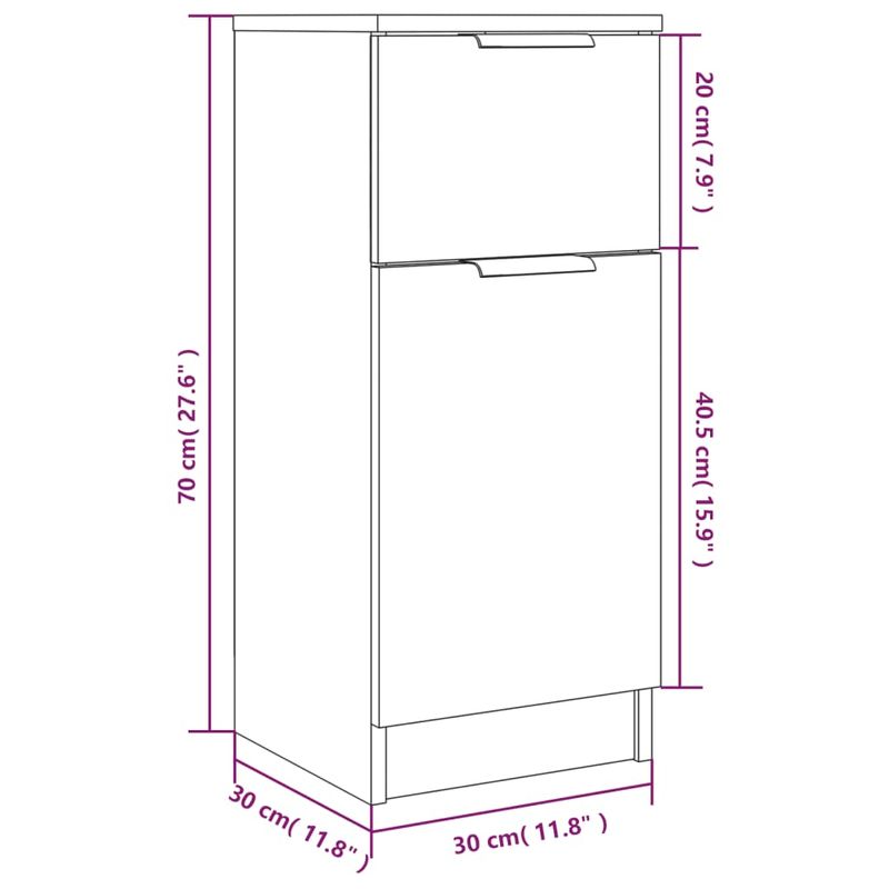 Casa si Gradina - Mobilier - Comode si corpuri - Comode - Servanta, stejar fumuriu, 30x30x70 cm, lemn prelucrat - Infinity.ro