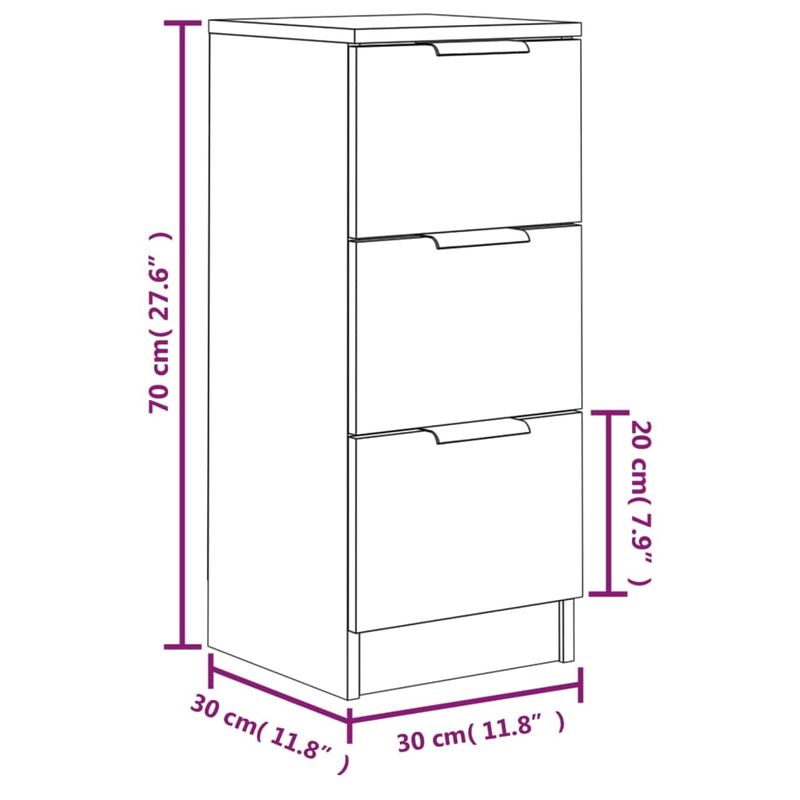Casa si Gradina - Mobilier - Comode si corpuri - Comode - Servanta, 2 buc., alb, 30x30x70 cm, lemn prelucrat - Infinity.ro