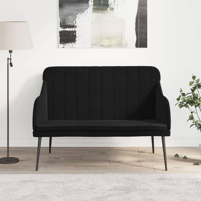 Casa si Gradina - Mobilier - Canapele si coltare - Banchete - Banca, negru, 110x76x80 cm, catifea - Infinity.ro