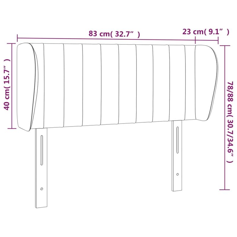 Casa si Gradina - Mobilier - Paturi si accesorii - Accesorii paturi - Tablie de pat cu aripioare roz 83x23x78/88 cm catifea - Infinity.ro