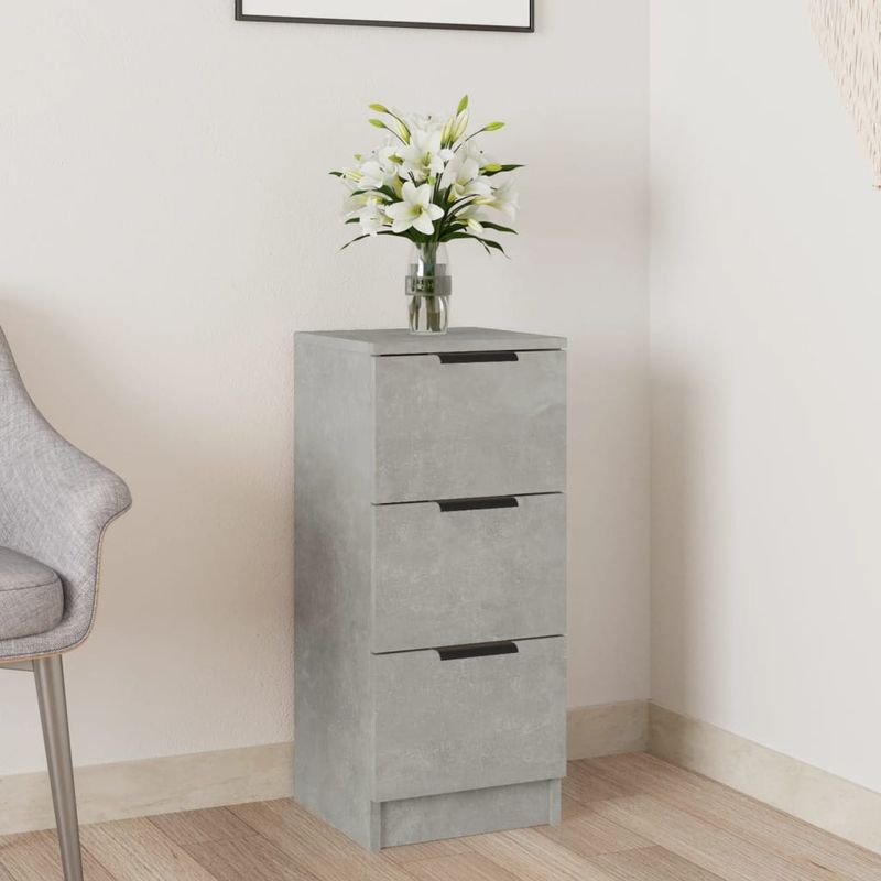 Casa si Gradina - Mobilier - Comode si corpuri - Comode - Servanta, gri beton, 30x30x70 cm, lemn prelucrat - Infinity.ro