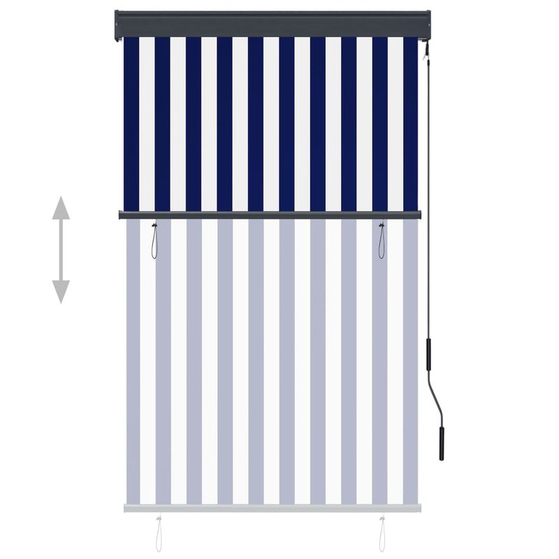 Casa si Gradina - Textile si covoare - Rulouri si jaluzele - Jaluzea tip rulou de exterior, albastru si alb, 100 x 250 cm - Infinity.ro