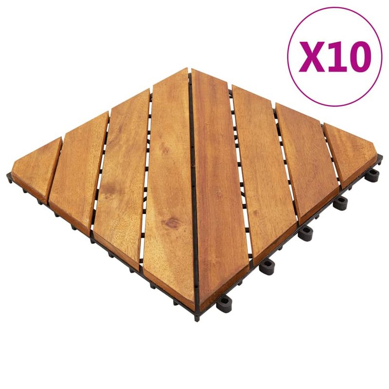 Casa si Gradina - Constructii - Parchet si pardoseli interioare - Parchet si pardoseli - Set de , 10 buc., 30x30 cm, lemn masiv de acacia - Infinity.ro