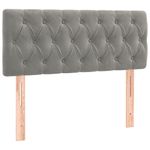 Casa si Gradina - Mobilier - Paturi si accesorii - Accesorii paturi - Tablie de pat cu LED, gri deschis, 100x7x78/88 cm, catifea - Infinity.ro