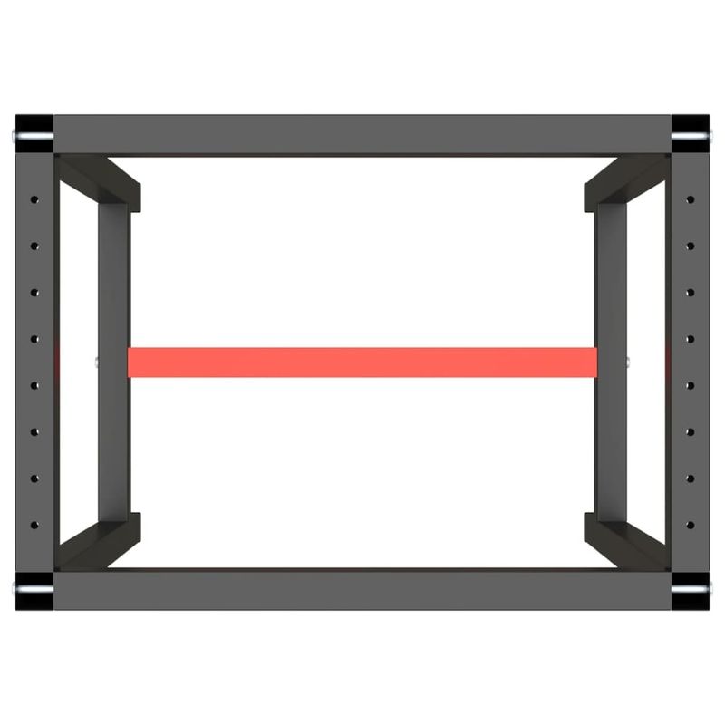 Casa si Gradina - Mobilier - Feronerie si accesorii mobila - Cadru metalic banc de lucru, negru mat/rosu mat, 70x50x79 cm, metal - Infinity.ro