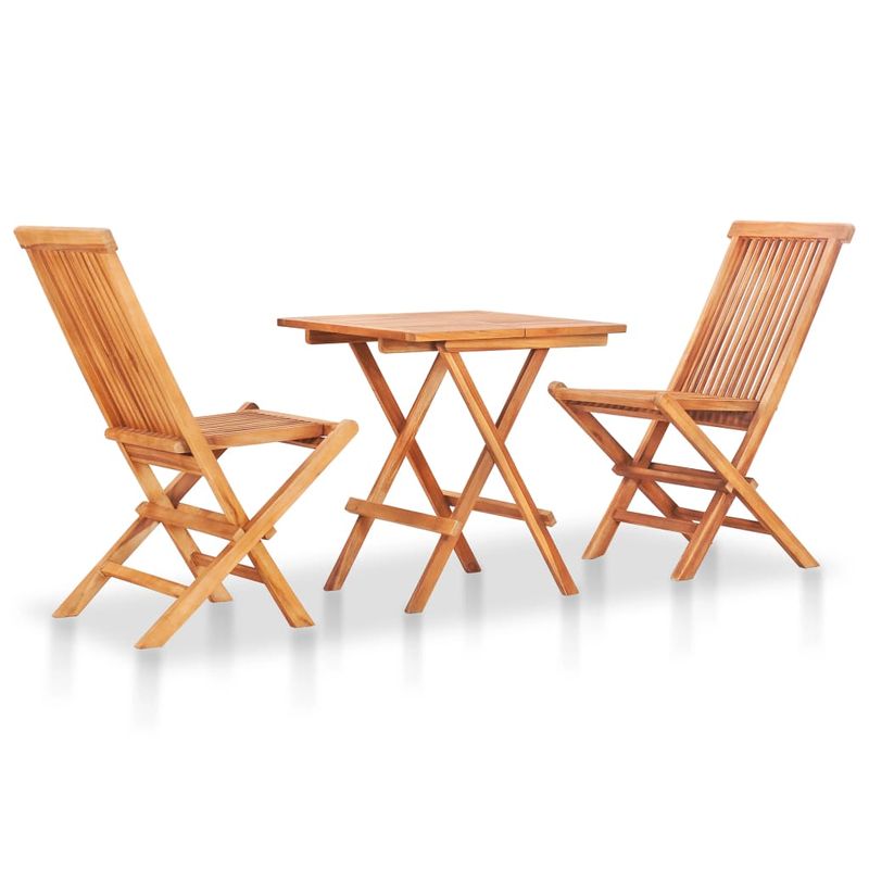 Casa si Gradina - Gradina si terasa - Mobilier exterior - Seturi mobila gradina - Set mobilier bistro cu perne antracit, 3 piese, lemn masiv tec - Infinity.ro