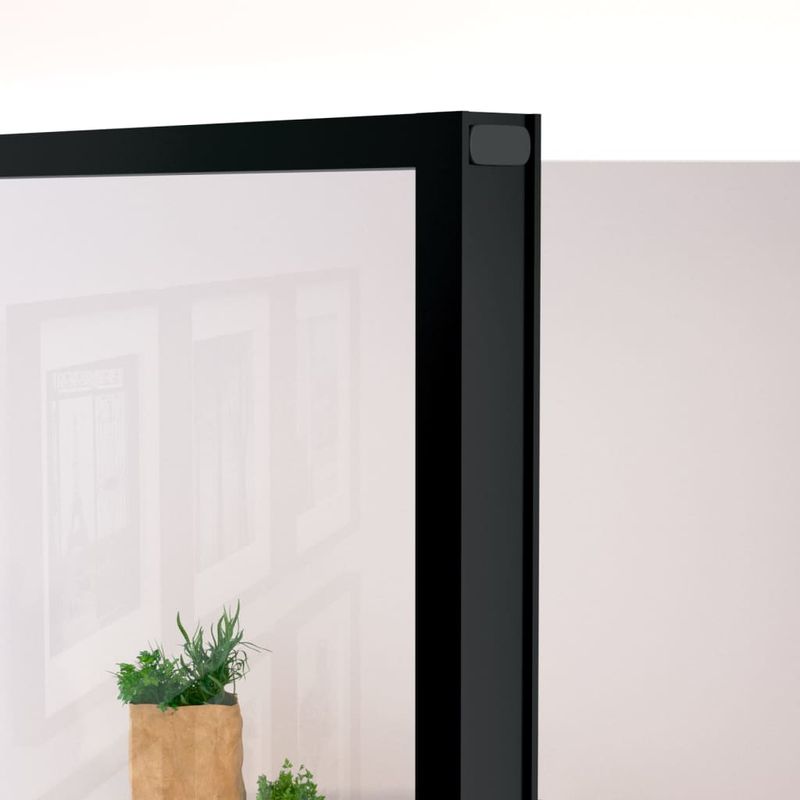 Casa si Gradina - Constructii - Usi interior, exterior si garaj - Usi interior - Usa de interior negru 76x201,5 cm sticla securiz./aluminiu slim, negru și transparent, model 3 bare orizontale - Infinity.ro