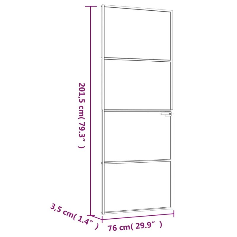 Casa si Gradina - Constructii - Usi interior, exterior si garaj - Usi interior - Usa de interior negru 76x201,5 cm sticla securiz./aluminiu slim, negru și transparent, model 3 bare orizontale - Infinity.ro