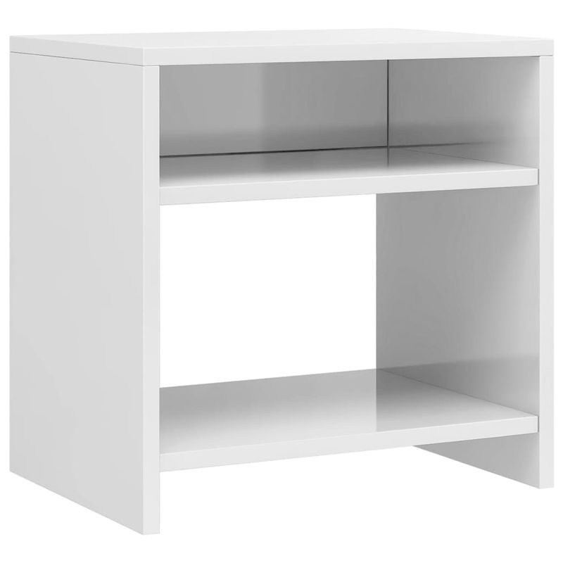 Casa si Gradina - Mobilier - Comode si corpuri - Noptiere - Noptiera, 2 buc., alb lucios, 40 x 30 x 40 cm, PAL - Infinity.ro