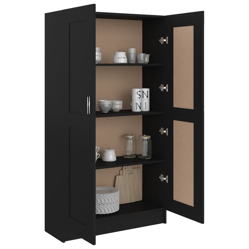 Casa si Gradina - Mobilier - Biblioteci si rafturi - Biblioteci - Biblioteca, negru, 82,5 x 30,5 x 150 cm, PAL - Infinity.ro