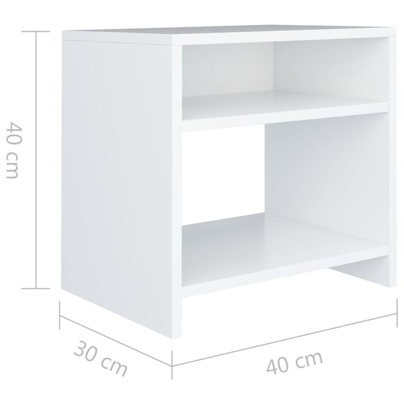 Casa si Gradina - Mobilier - Comode si corpuri - Noptiere - Noptiera, 2 buc., alb, 40 x 30 x 40 cm, PAL - Infinity.ro