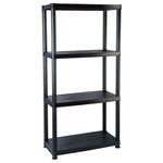 Casa si Gradina - Mobilier - Biblioteci si rafturi - Rafturi - Raft de depozitare cu 4 polite, negru, 61x30,5x130 cm, plastic - Infinity.ro