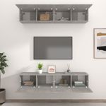 Casa si Gradina - Mobilier - Comode si corpuri - Comode - Comode TV, 4 buc., gri beton, 80x30x30 cm, lemn prelucrat - Infinity.ro
