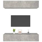 Casa si Gradina - Mobilier - Comode si corpuri - Comode - Comode TV, 4 buc., gri beton, 80x30x30 cm, lemn prelucrat - Infinity.ro