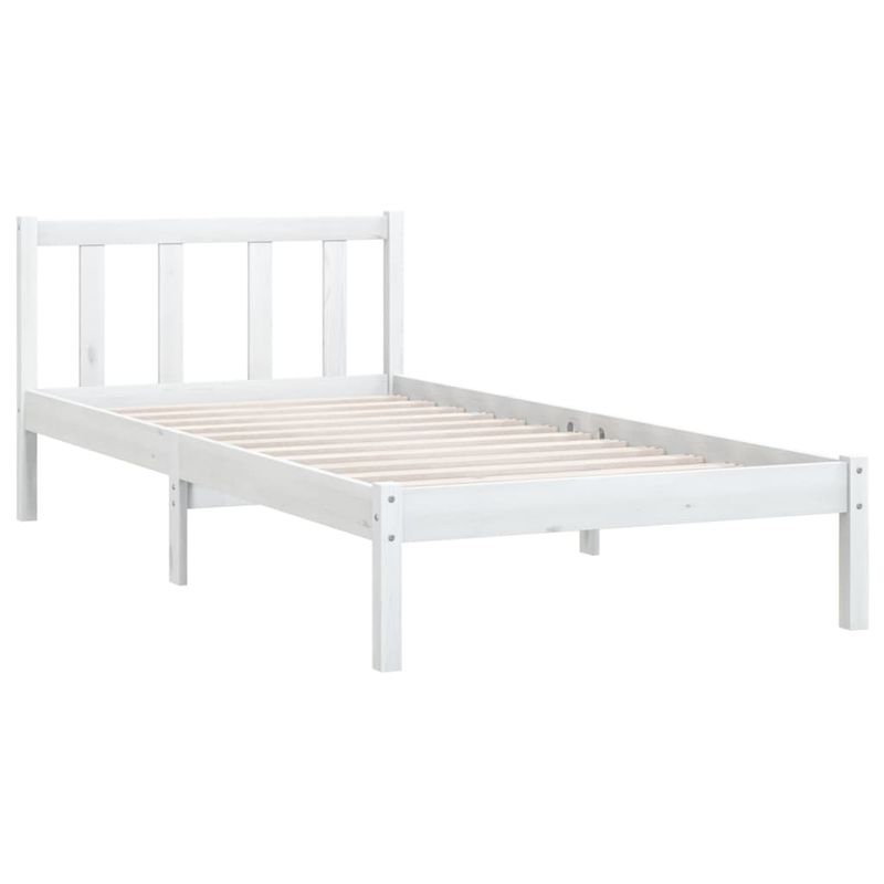 Casa si Gradina - Mobilier - Paturi si accesorii - Paturi - Cadru de pat mic single, alb, 90x190 cm, lemn masiv de pin - Infinity.ro