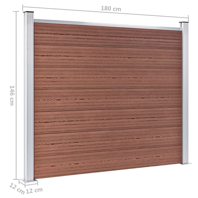 Casa si Gradina - Gradina si terasa - Garduri, panouri si accesorii - Panou de gard, maro, 180 x 146 cm, WPC - Infinity.ro