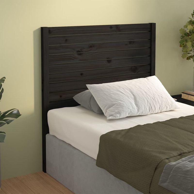 Casa si Gradina - Mobilier - Paturi si accesorii - Accesorii paturi - Tablie de pat, negru, 81x4x100 cm, lemn masiv de pin - Infinity.ro