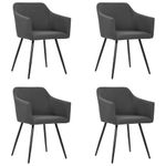 Casa si Gradina - Mobilier - Scaune si fotolii - Scaune - Scaune de bucatarie pivotante, 4 buc., gri inchis, textil - Infinity.ro