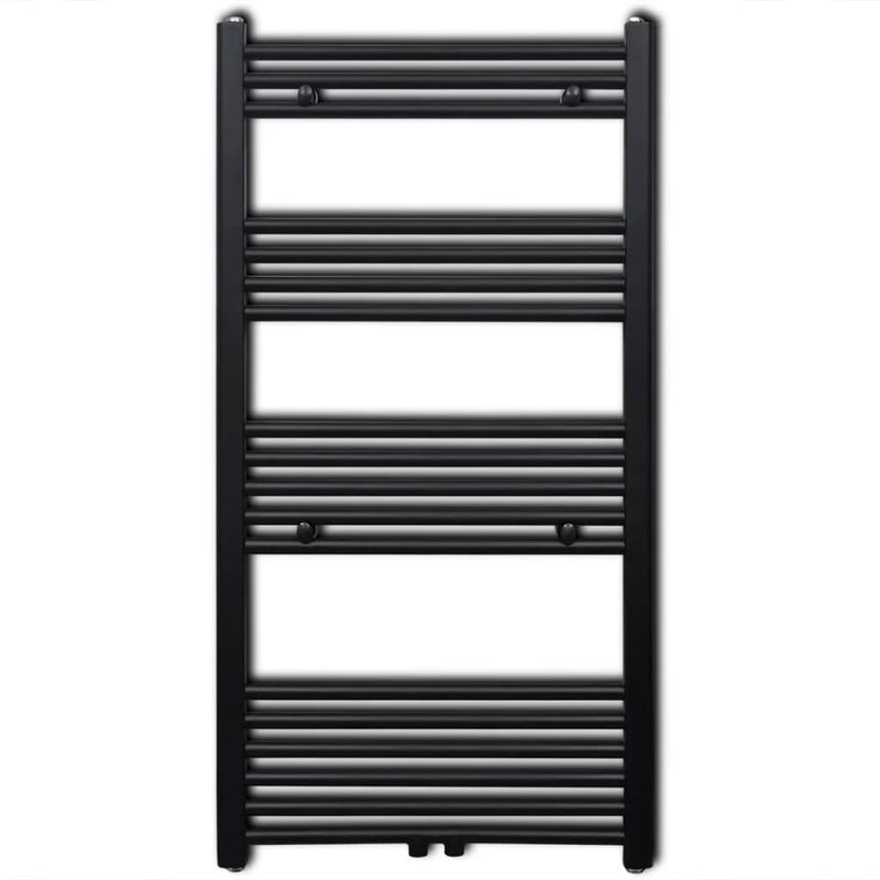 Casa si Gradina - Termice - Generatoare de aer cald - Radiator port-prosop incalzire centrala baie drept, negru, 600x1160 mm - Infinity.ro