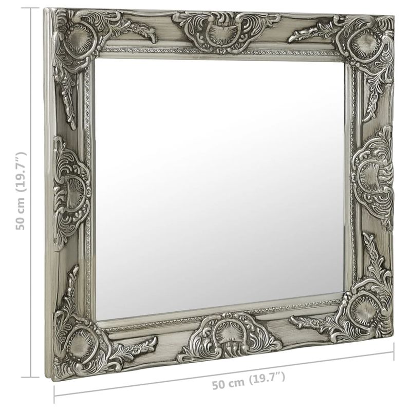 Casa si Gradina - Decoratiuni - Oglinzi - Oglinda de perete in stil baroc, argintiu, 50 x 50 cm - Infinity.ro