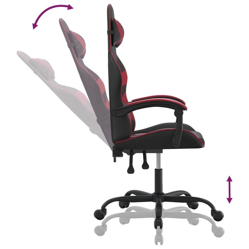 PC, gaming si accesorii - Gaming - Accesorii gaming - Scaune gaming - Scaun de jocuri, negru si rosu vin, piele ecologica - Infinity.ro